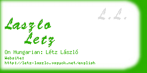 laszlo letz business card